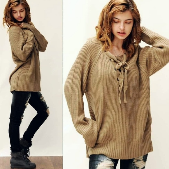Sweaters - OVERSIZED MOCHA SWEATER womens fall winter